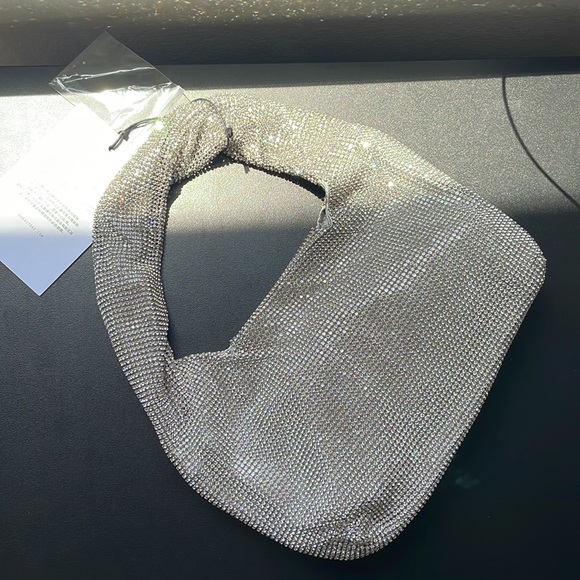 Kara Mesh armpit mini silver crystal bag - Picture 5 of 7